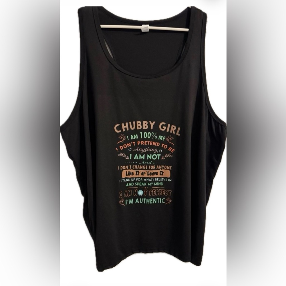 Sassy Confident Authentic Chubby Girl Grunge Graphic Women’s Tank 4-5X